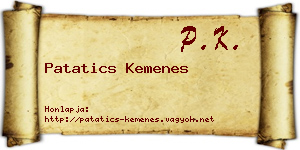 Patatics Kemenes névjegykártya